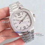 Perfect Replica Patek Philippe Stainless Steel Band white Face Swiss Watch